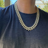 14K Gold Plated Spike Chain 24" Inch X 25MM