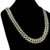 14K Gold Plated Spike Chain 30" Inch X 25MM