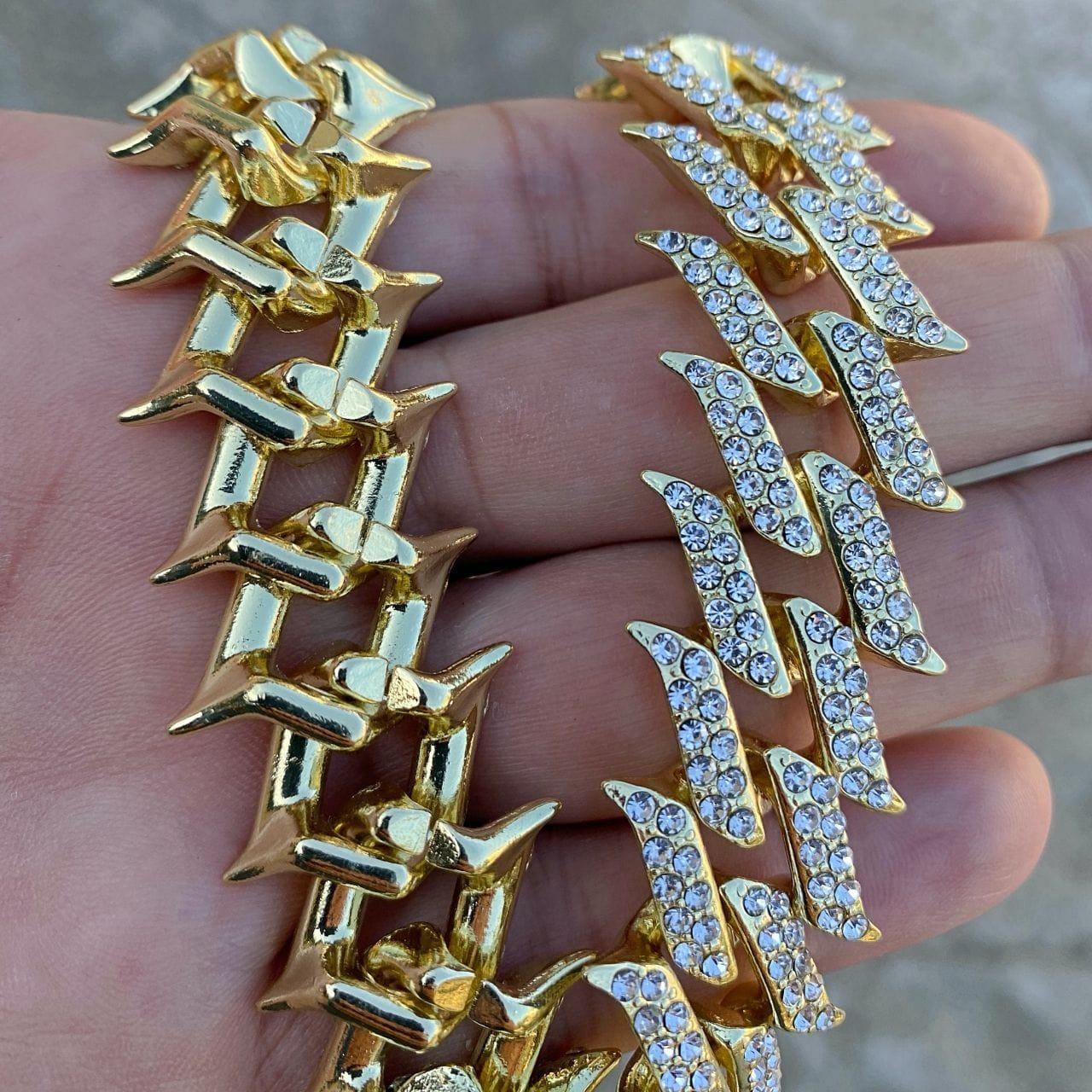 14K Gold Plated Spike Chain 30