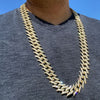 14K Gold Plated Spike Chain 30" Inch X 25MM