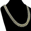 14K Gold Plated Spike Chain Necklace 16" Inch X 25MM