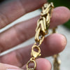 14K Gold Plated Stainless Steel Byzantine Link Chain Necklace 9MM 24"