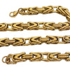 14K Gold Plated Stainless Steel Byzantine Link Chain Necklace 9MM 24"