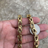 14K Gold Plated Stainless Steel Byzantine Link Chain Necklace 9MM 24"