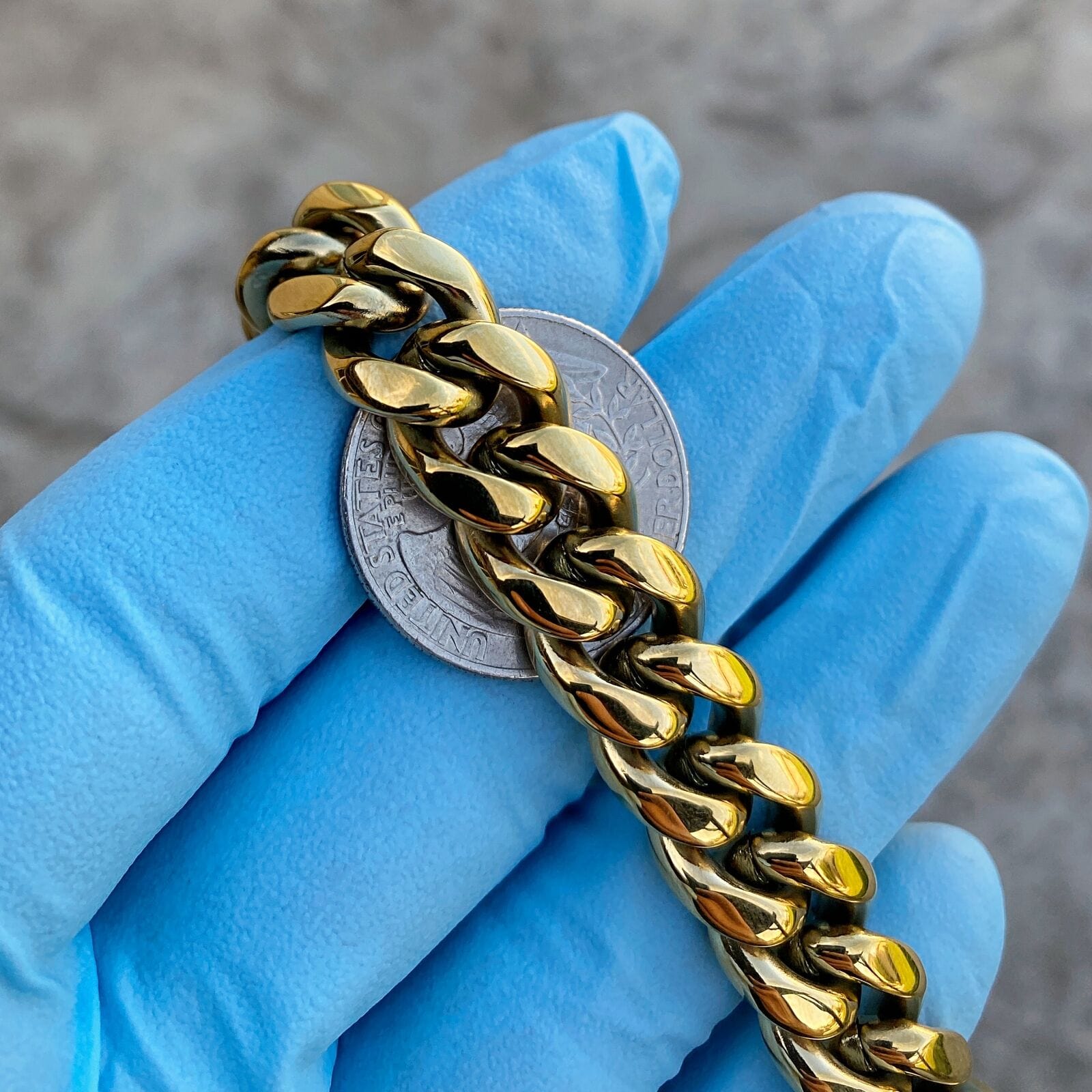 14K Gold Plated Stainless Steel Miami Cuban Bracelet Iced VVS D Moissa