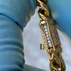 14K Gold Plated Stainless Steel Miami Cuban Chain Moissanite Clasp 8MM