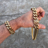 14k Gold Plated Stainless Steel Miami Cuban Link 32" Kilo Chain 8.5" 18MM Bracelet Set