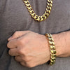 14k Gold Plated Stainless Steel Miami Cuban Link 32" Kilo Chain 8.5" 18MM Bracelet Set