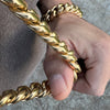 14k Gold Plated Stainless Steel Miami Cuban Link 32" Kilo Chain 8.5" 18MM Bracelet Set
