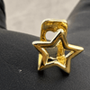 14k Gold Plated Star Open Face Canine Cap One Tooth Single Grillz