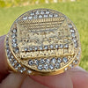 14K Gold Plated The Last Supper Round Ring Stainless Steel Iced Flooded Out