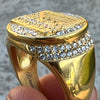 14K Gold Plated The Last Supper Round Ring Stainless Steel Iced Flooded Out