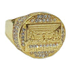 14K Gold Plated The Last Supper Round Ring Stainless Steel Iced Flooded Out