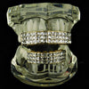 14K Gold Plated Three-Row VIP Princess-Cut Iced Grillz Set