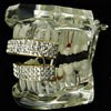14K Gold Plated Three-Row VIP Princess-Cut Iced Grillz Set