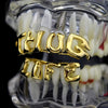 14K Gold Plated Thug Life Teeth Top & Bottom Grillz Set