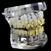 14K Gold Plated Thug Life Teeth Top & Bottom Grillz Set