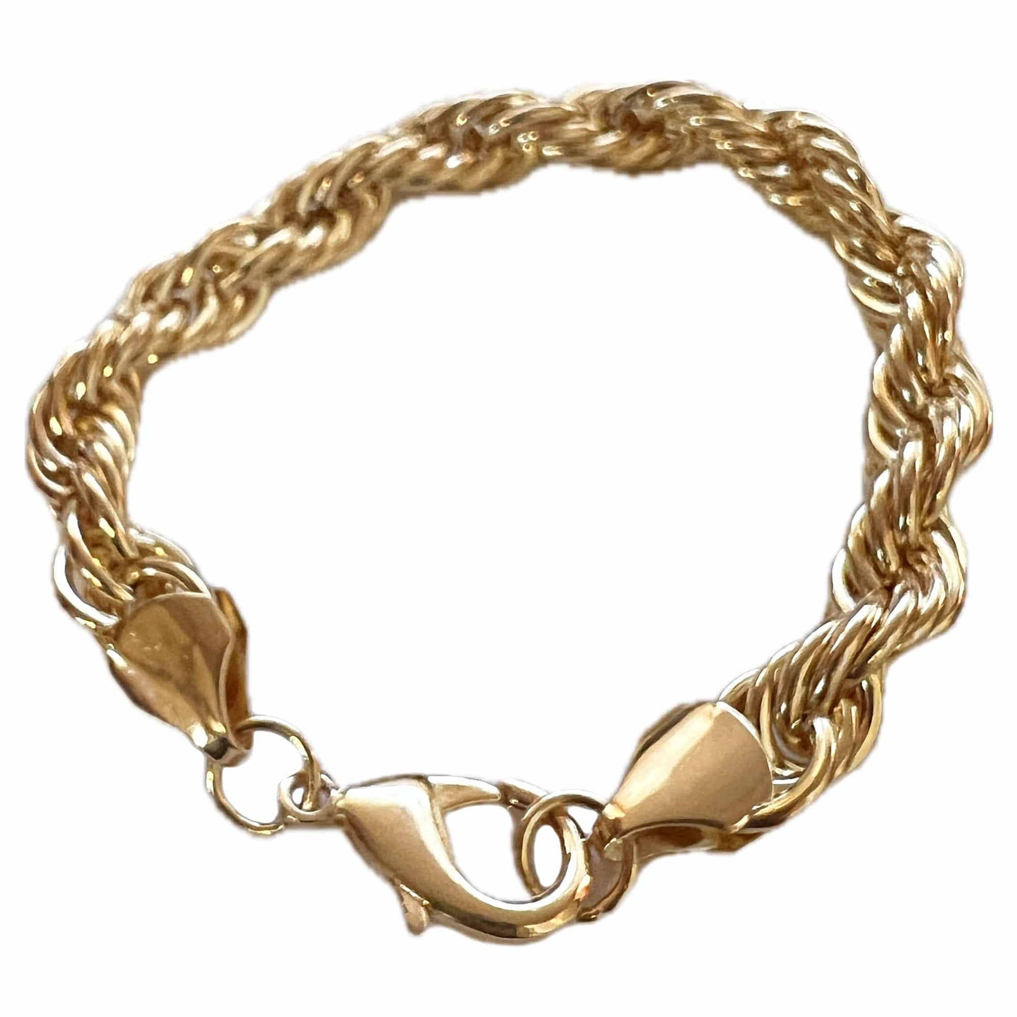 14k Gold Plated Twisted Rope Chain Bracelet 9