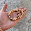 14k Gold Plated Twisted Rope Chain Bracelet  9" x 10MM Thick