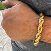 14k Gold Plated Twisted Rope Chain Bracelet  9" x 10MM Thick