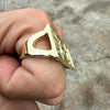 14k Gold Plated Two Finger $100 Dollar Bill Money Double Ring