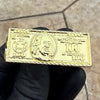 14k Gold Plated Two Finger $100 Dollar Bill Money Double Ring