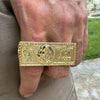 14k Gold Plated Two Finger $100 Dollar Bill Money Double Ring