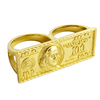 14k Gold Plated Two Finger $100 Dollar Bill Money Double Ring