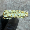 14k Gold Plated Two Finger "Gold Nugget" Rectangular Ring 2 Fingers