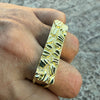 14k Gold Plated Two Finger "Gold Nugget" Rectangular Ring 2 Fingers