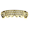 14K Gold Plated Two-Row Side Bling Iced Bottom Grillz