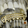 14K Gold Plated Two-Row Side Bling Iced Bottom Grillz
