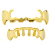 14K Gold Plated Vampire Fangs 4-Open Curved Set