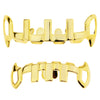 14K Gold Plated Vertical Bars Vampire Fangs Grillz Set