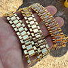 14K Gold Plated Watch Band Chain Iced Bling Out CZ Necklace 30"