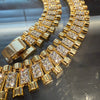14K Gold Plated Watch Band Chain Iced Bling Out CZ Necklace 30"