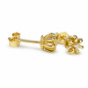 14K Gold Vermeil Crown Stud Earrings – 925 Sterling Silver CZ Screw Backs