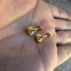 14K Gold Vermeil Crown Stud Earrings – 925 Sterling Silver CZ Screw Backs