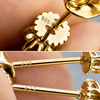 14K Gold Vermeil Crown Stud Earrings – 925 Sterling Silver CZ Screw Backs