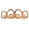 14K Rose Gold Plated All 4 Open Iced Top Grillz