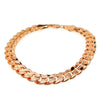 14K Rose Gold Plated Cuban Curb Link Bracelet 9" x 9MM