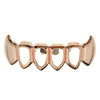 14K Rose Gold Plated Four Open Face Bottom Vampire Fangs Grillz