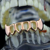 14K Rose Gold Plated Four Open Face Bottom Vampire Fangs Grillz