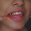 14K Rose Gold Plated Four Open Face Vampire Teeth Fangs Set