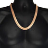 14K Rose Gold Plated Herringbone Chain Necklace 24" x 14MM