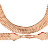 14K Rose Gold Plated Herringbone Chain Necklace 24" x 14MM