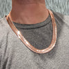 14K Rose Gold Plated Herringbone Chain Necklace 24" x 14MM