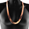 14K Rose Gold Plated Herringbone Chain Necklace 30" x 14MM