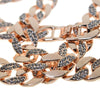 14K Rose Gold Plated Iced Cuban Link Chain Necklace 30"