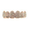 14K Rose Gold Plated Micro Pave Iced Top Teeth Grillz